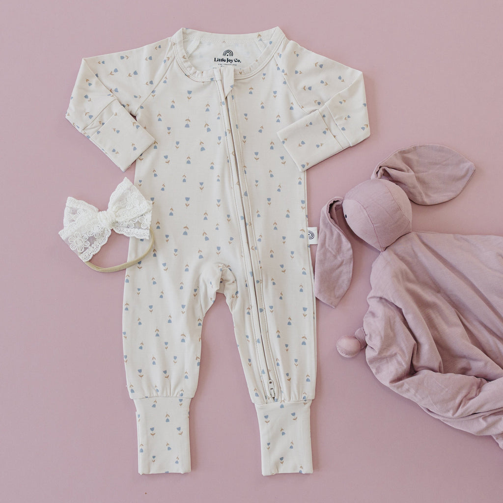 Tiny Tulips Bamboo Zippy Pajamas